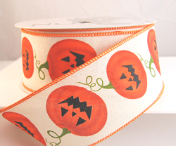 Deke Jack-O-Lantern Orange Pumpking Halloween Ribbon