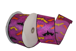 Wired Purple Bat Halloween Ribbon