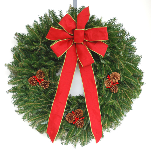 plain fraser fir wreaths decorat how to make a christmas bow with wired ribbon